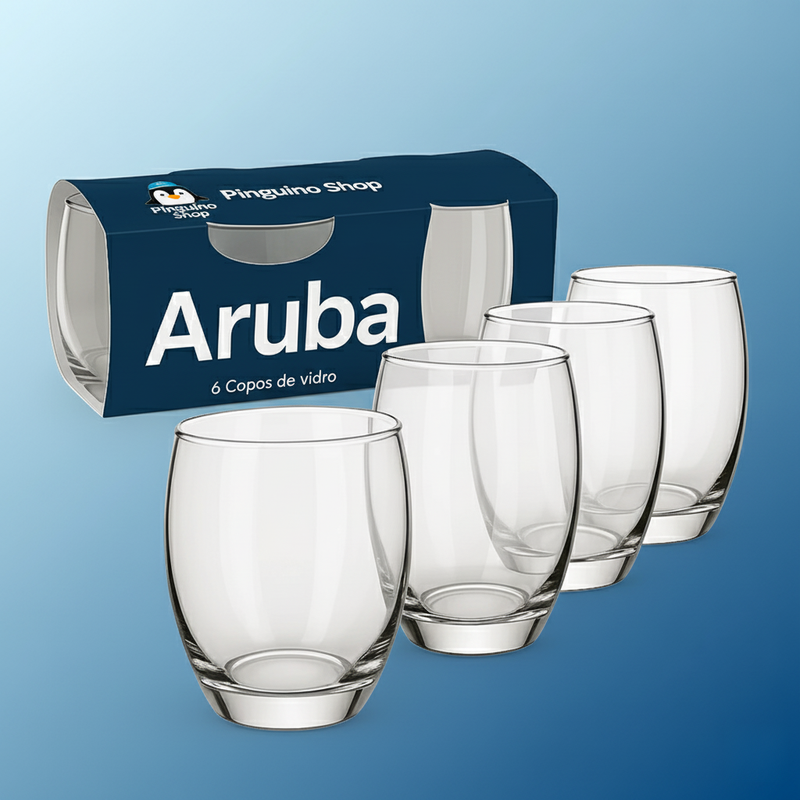 Kit 15 Potes Herméticos de Vidro + {BRINDE} 10 Copos de Vidro Aruba